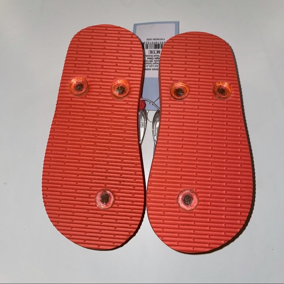 NWT Girls Sandals M 7/8 Orange White Polkadots - Picture 3 of 3